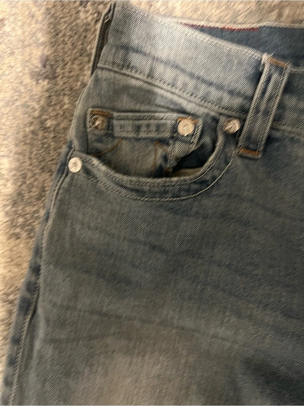 True Religion Men's Light Blue Relaxed Jeans